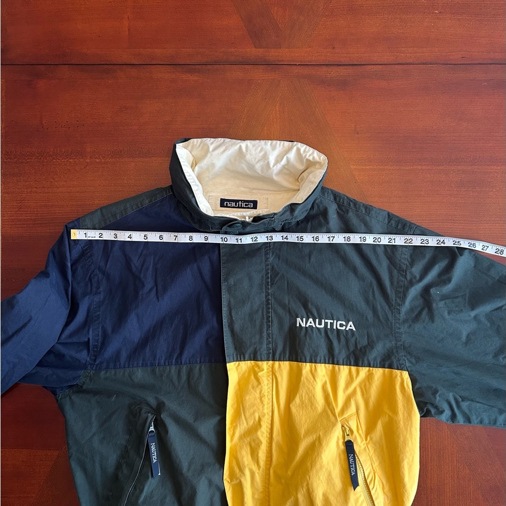Vintage Nautica Men’s Medium-weight Reversible Rain Jacket with hooded collar - Picture 8 of 16
